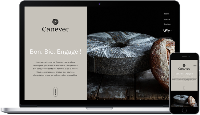 Creation of the website of the organic bakery Canevet