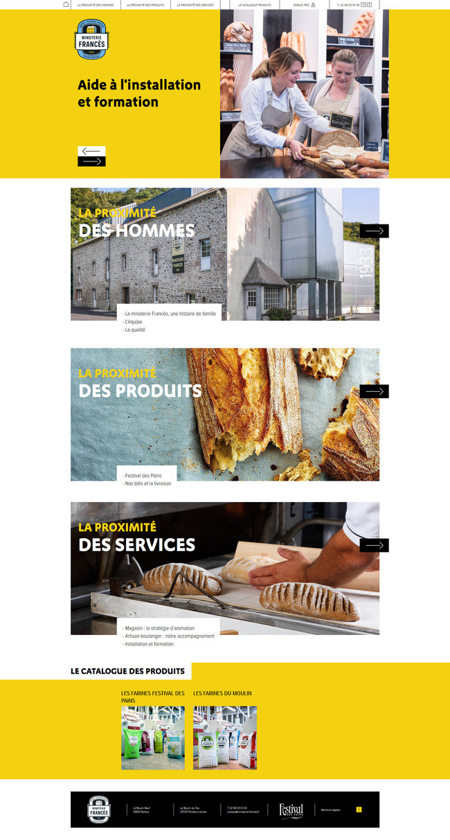 Responsive homepage of the Minoterie Francès website.